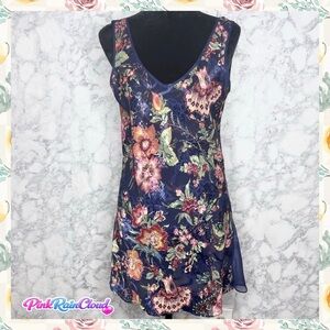 Victoria’s Secret 90s Blue Sheer Floral Nightgown Slip Dress Size S Gold Label